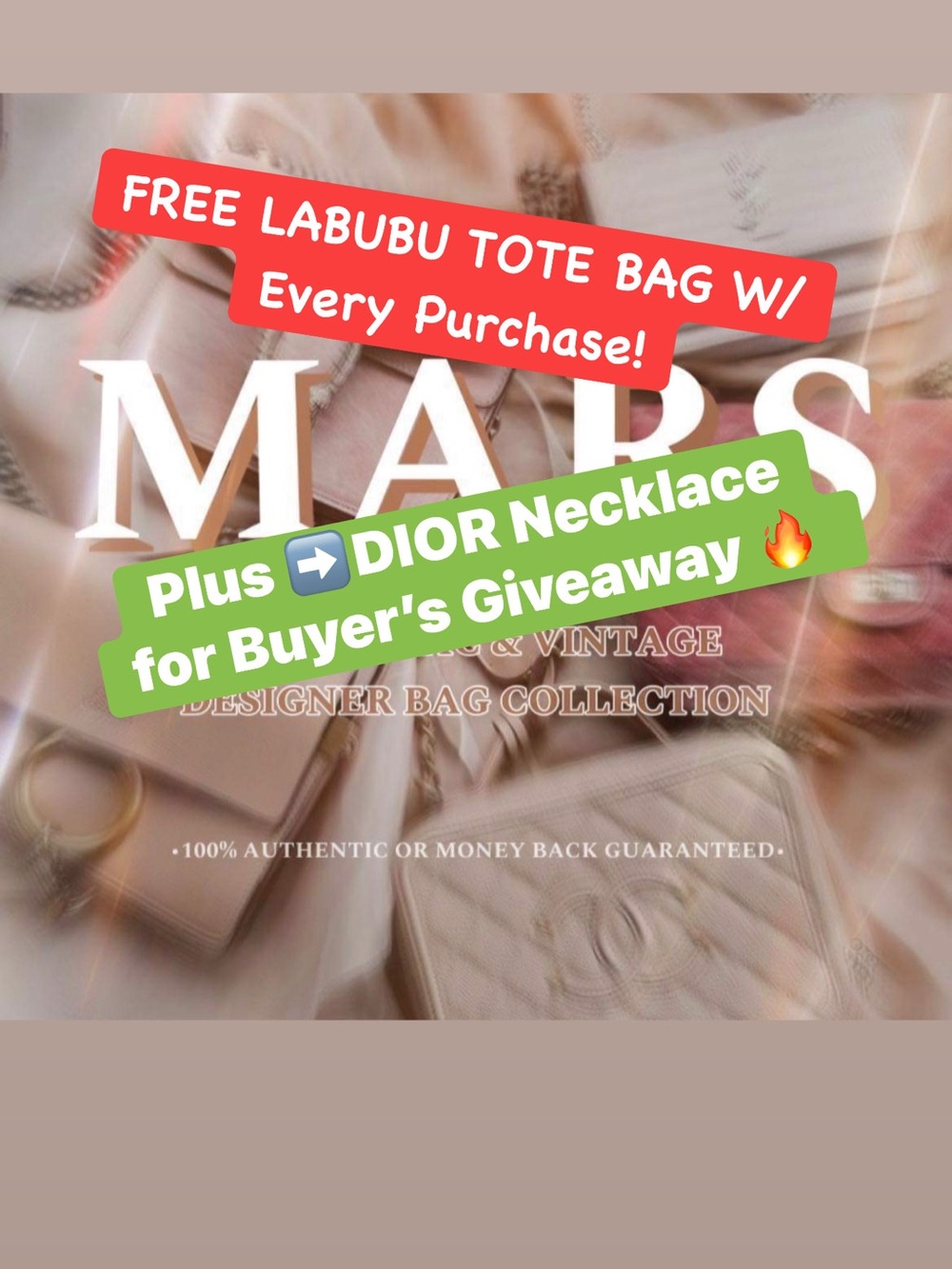DIOR NECKLACE GIVVY + FREE Labubu Tote Bag w/Every Puchase 🔥🔥🔥 3:45pm PST!❤️